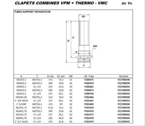 JOINTS SUPPORT SEPARATEUR 39/45/50